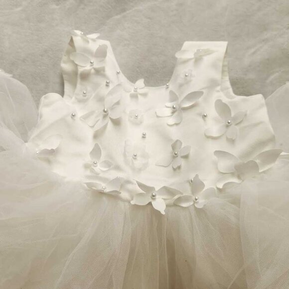 New girl's 4 Princess Daliana x Anthropologie butterfly flower girl dress white - Picture 6 of 12
